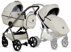 Детская коляска Tutis Uno 5 Plus Leather collection 3 в 1 с автокреслом Elo Lux EduSky Black 1402168 Black Sesame