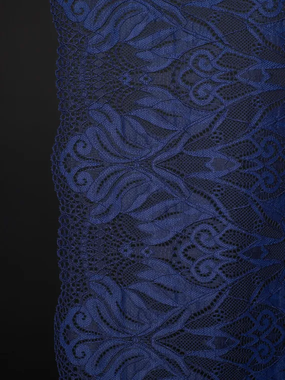 03-294 Кружево эластичное 24 см, темно-синий 061