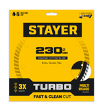 STAYER TURBO 230 мм (22.2 х 7 х 2.8 мм), сегментированный алмазный диск (3662-230)