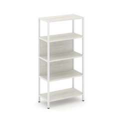 Shelf System Односекционный стеллаж четырехярусный SN.STM-411 Дуб Наварра/Металл Белый 810*400*1613