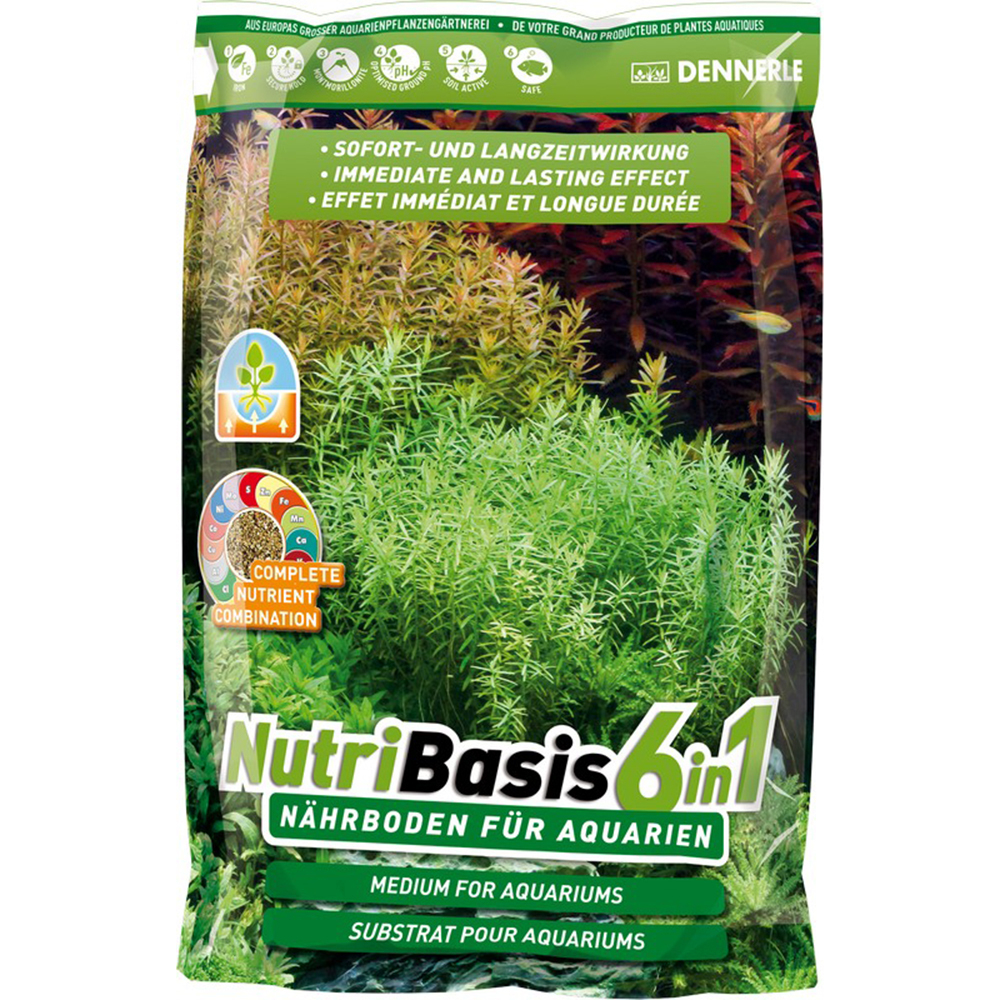 Dennerle NutriBasis 6in1 - Грунтовая подкормка для  растений, пакет 4,8 кг для аквариумов 100-140 л
