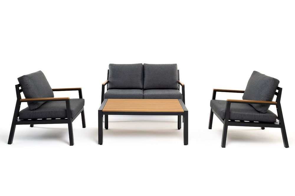 "Камелия" лаунж-зона 4-местная из алюминия, цвет темно-серый