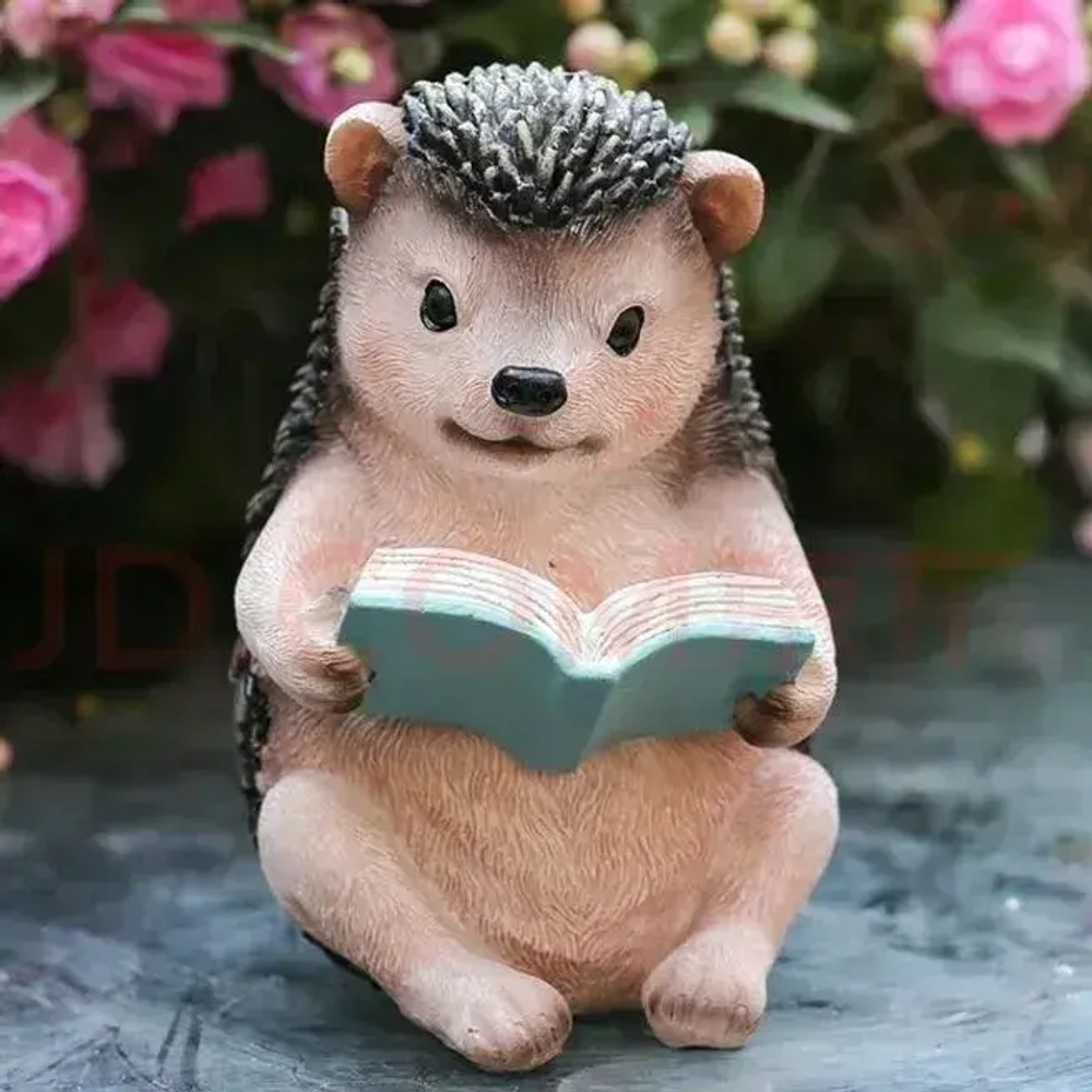 Светильник уличный на солнечной батарее Ежик фигурка садовая для украшения дачи и сада