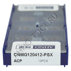 Пластина твердосплавная ISO CNMG120412-PSX ACP20E AHNO по стали, получистовая