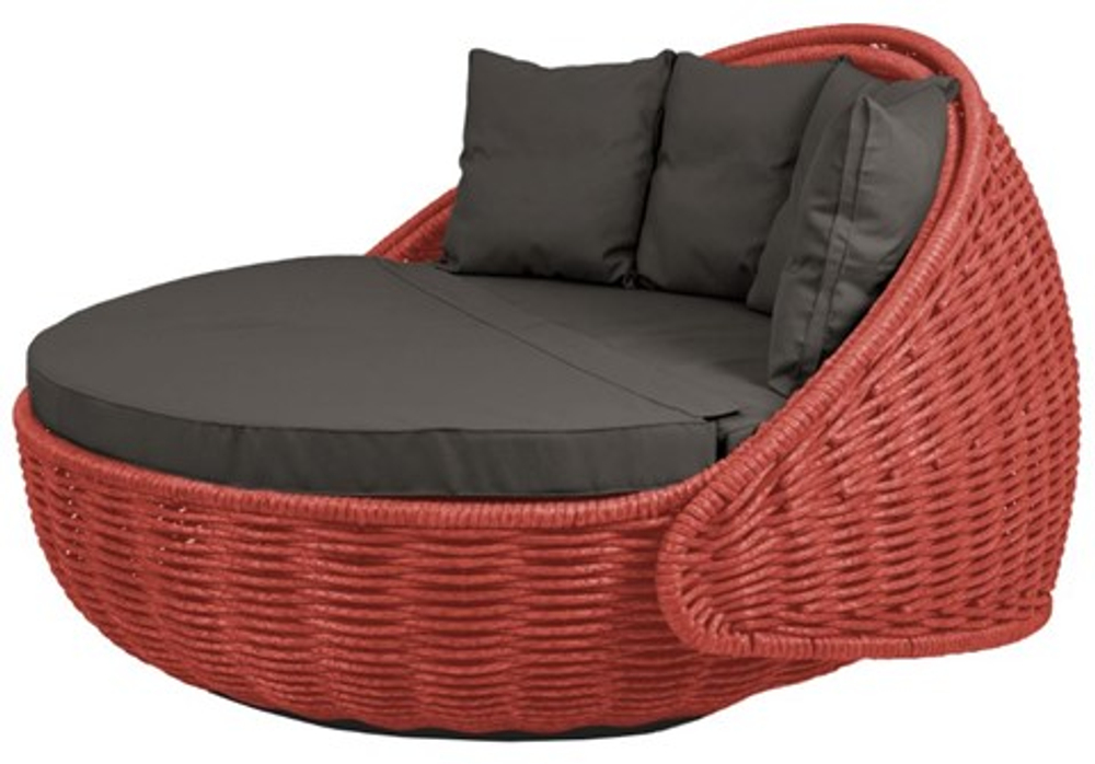 Круглый шезлонг Диван-кровать Nestbed (красный, подушка графит)