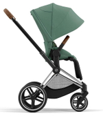 Коляска 3 в 1 Cybex Priam IV Chrome Brown complete и автокресло Cloud T i-Size Sepia Black Leaf Green