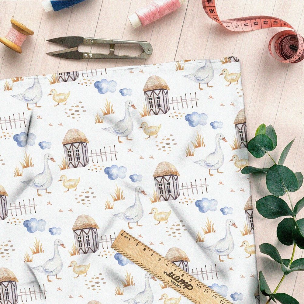 Ткань габардин мама гусыня