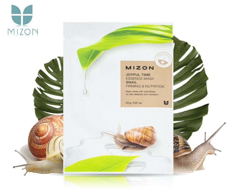 Mizon Маска тканевая с экстрактом улиточного муцина - Joyful time essence mask snail, 23г