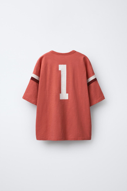 ZARA ФУТБОЛКА С НАШИВКАМИ, КРАСНЫЙ