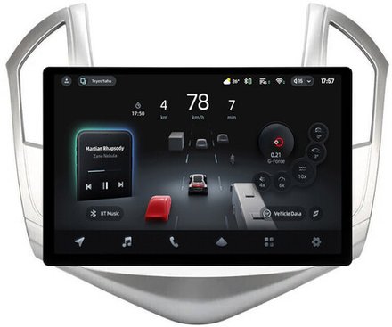 Магнитола для Chevrolet Cruze 1 2012-2015 (рамка серебро) - Teyes CC4-PRO монитор 13" 2K QLED на Android 13, Snapdragon 778G, 8+128, AI, CarPlay, DSP, 4G SIM-слот