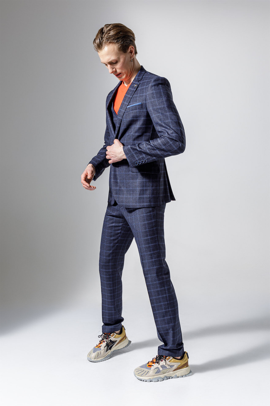 Костюм SLIM FIT из ткани в клетку
