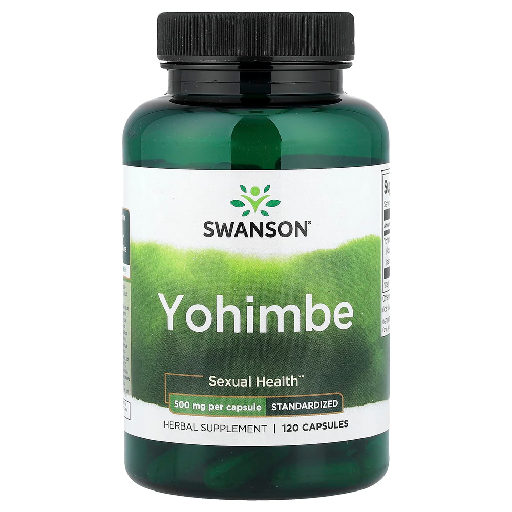 Swanson Vitamins, Йохимбе, стандартизированный, 500 мг, 120 капсул