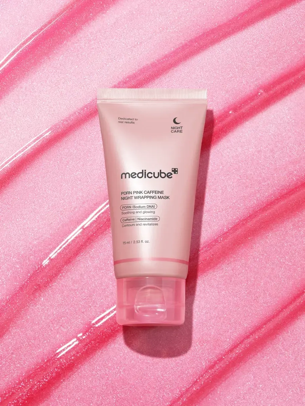 Medicube Лимфодренажная ночная маска-плёнка с ПДРН и кофеином PDRN Pink Caffeine Night Wrapping Mask 75 мл