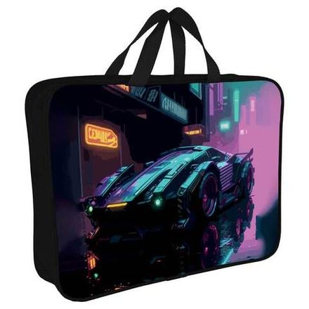 Папка с ручками А4, Канцбург 2Ш48, 360х270х80, Спортивный автомобиль , ткань, молния