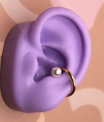 Кафф с бусиной двойной позолота