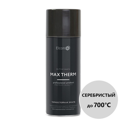 Эмаль термостойкая Elcon 700 градусов цвет серебристый (520мл) аэрозоль