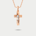 Крест женский православный из розового золота 585 пробы без вставок (арт. 801137-1012)