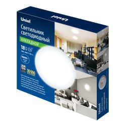 ULI-B321 18W-4000K-25 RONDA-2 Светильник светодиодный накладной. Белый свет 4000K. Диаметр 250 мм. Корпус белый. ТМ Uniel