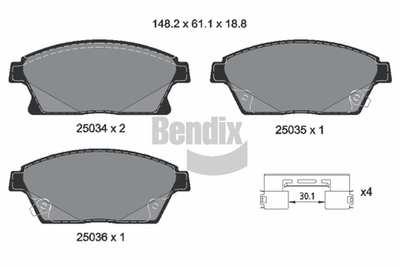 BENDIX Braking - BPD1051-BEN - Brake Pad Set, disc brake