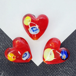 Бусины сердце, стекло, лэмпворк, миллефиори, р-р 20мм, штучно