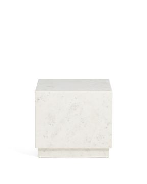 Приставной столик Sorein из белого мрамора 40 x 40 см