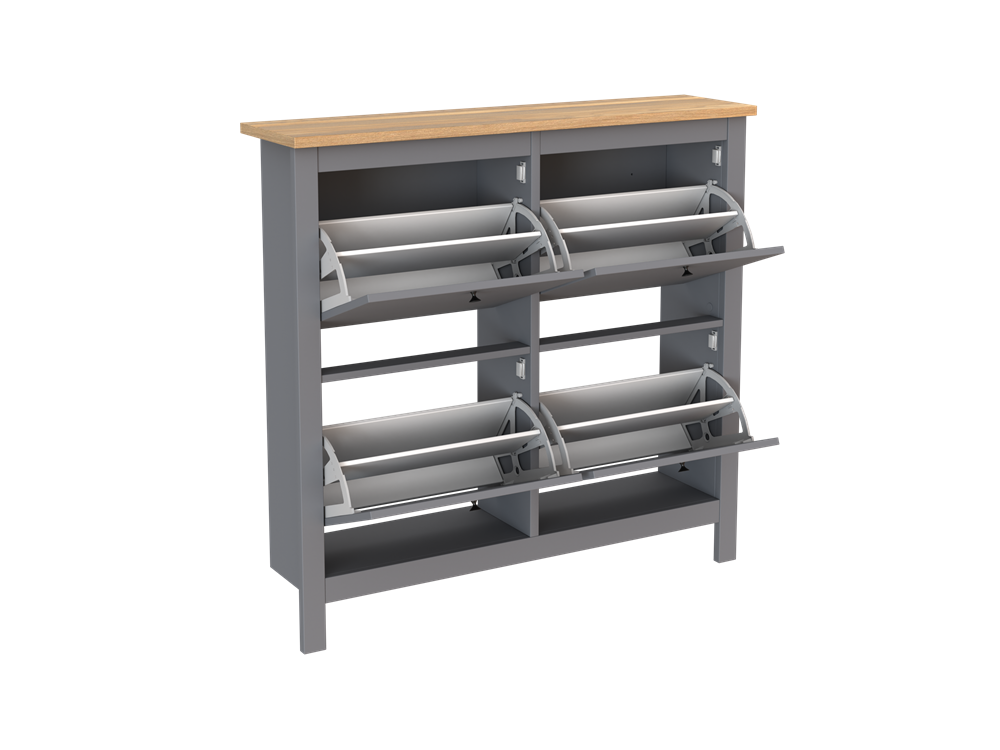 Тумба для обуви Сага 113*108 (112,6*27,9*107,9 см), серый/ясень