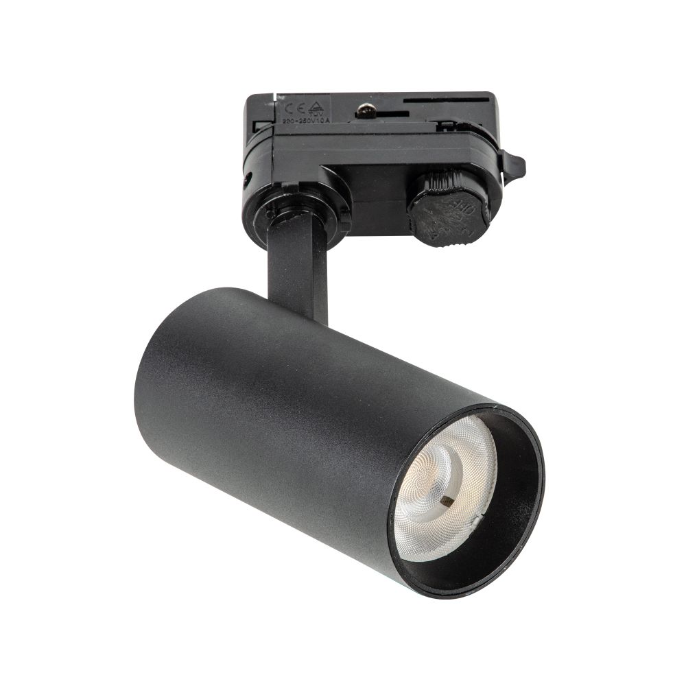 ULB-T55-20W-3000K BLACK Светильник-прожектор светодиодный трековый. 1800 Лм. Теплый белый свет 3000К. Корпус черный. ТМ Uniel