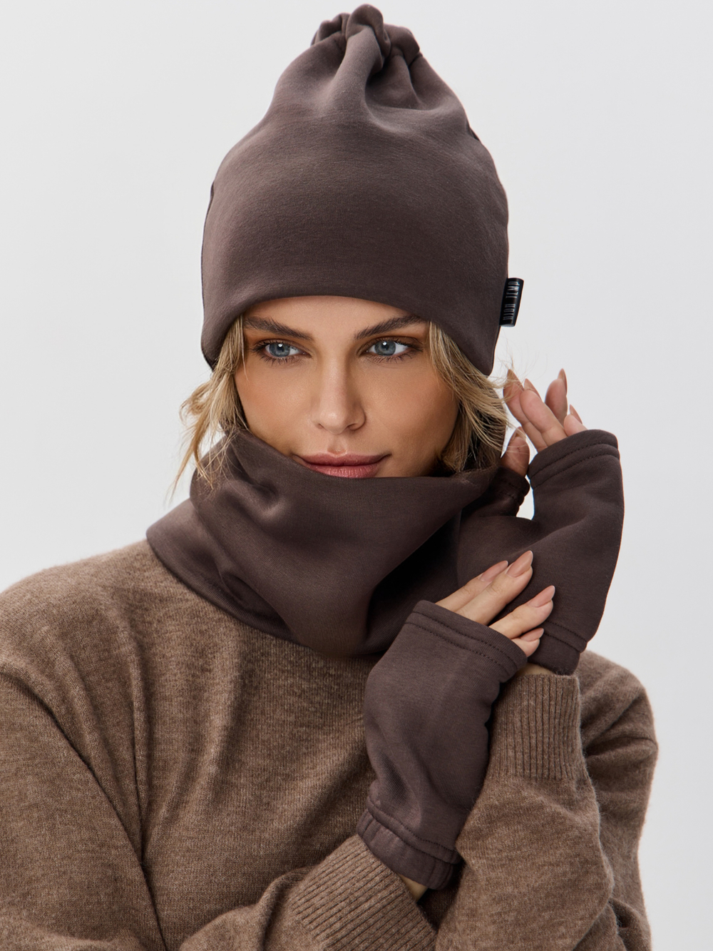 Митенки женские из футера с начесом