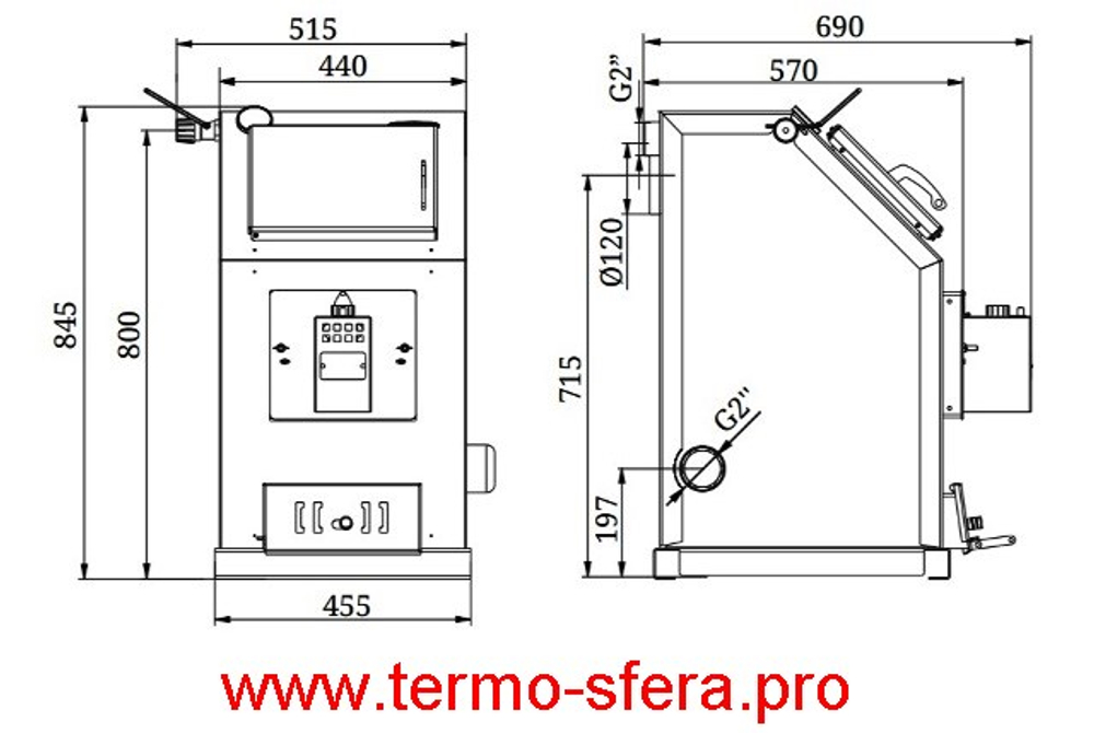 Твердотопливный отопительный котел ТМФ Оптимус Газ 20