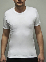 Хлопковая футболка с коротким рукавом (Размер: XXL) (Цвет: белый)