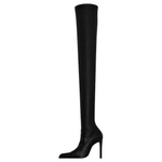 SAINT LAURENT NINA Over the knee Boots 11cm Women"s Black