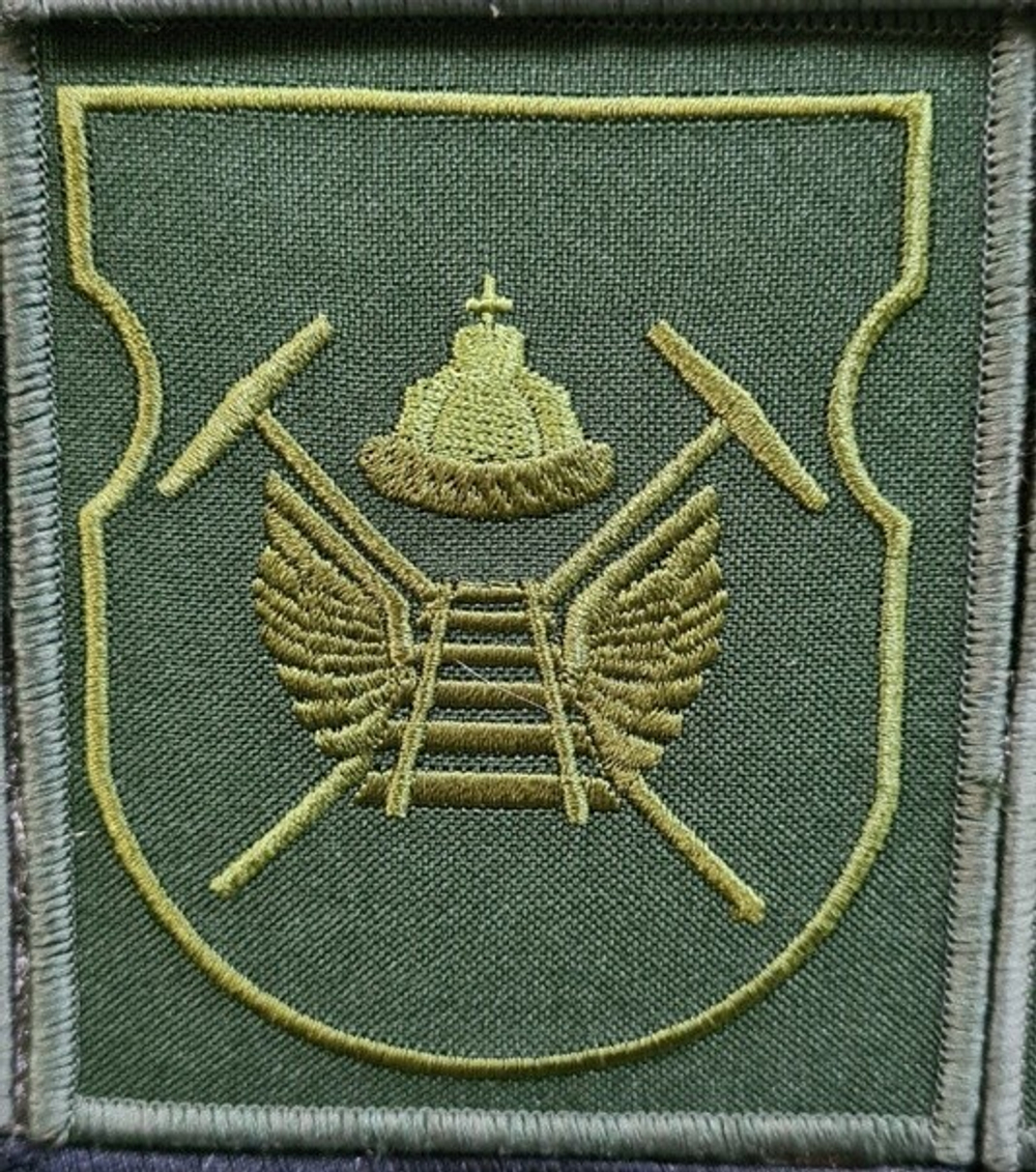 Шеврон вышитый батальона ЖДВ полевой (два молота, шапка мономаха) на липучке