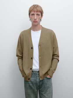 Massimo Dutti Кардиган из 100% хлопка, цвет морской волны