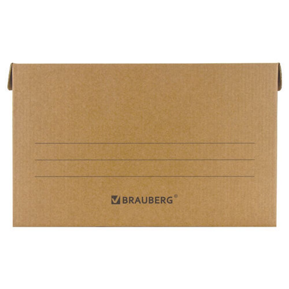 Короб архивный "Делопроизводство" (325х480х295 мм), с крышкой, гофрокартон, BRAUBERG, 126523