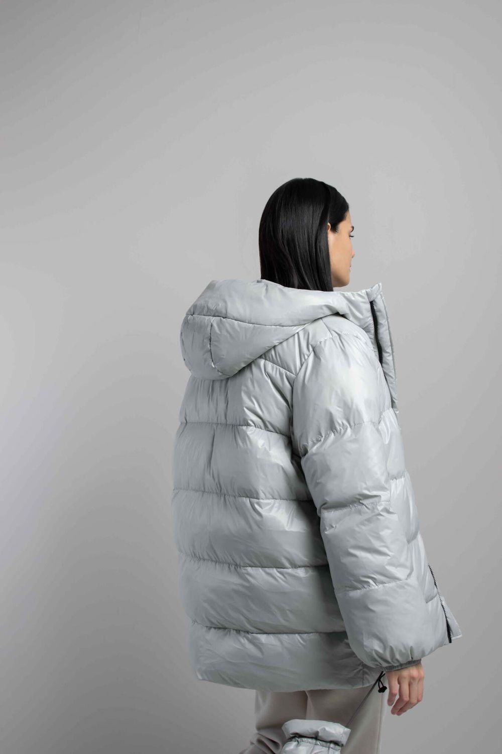 Пуховик Alexandra Talalay AW017 светло-серый