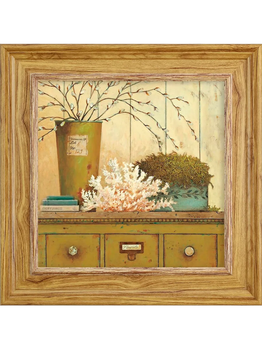 Картина настенная интерьерная в раме "под дерево" 26*26 см