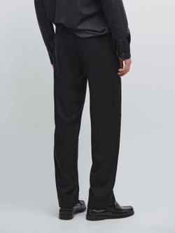 Massimo Dutti Брюки из шерстяной фланели с эффектом вельвета, темно-синий