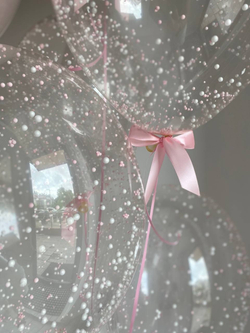 Воздушные шары ромашки большой стеклянный шар розовый снег бантики №3522