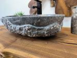 Раковина из мрамора Oval Grey Marmo Wave OM-65748 56х36х15 из натурального камня