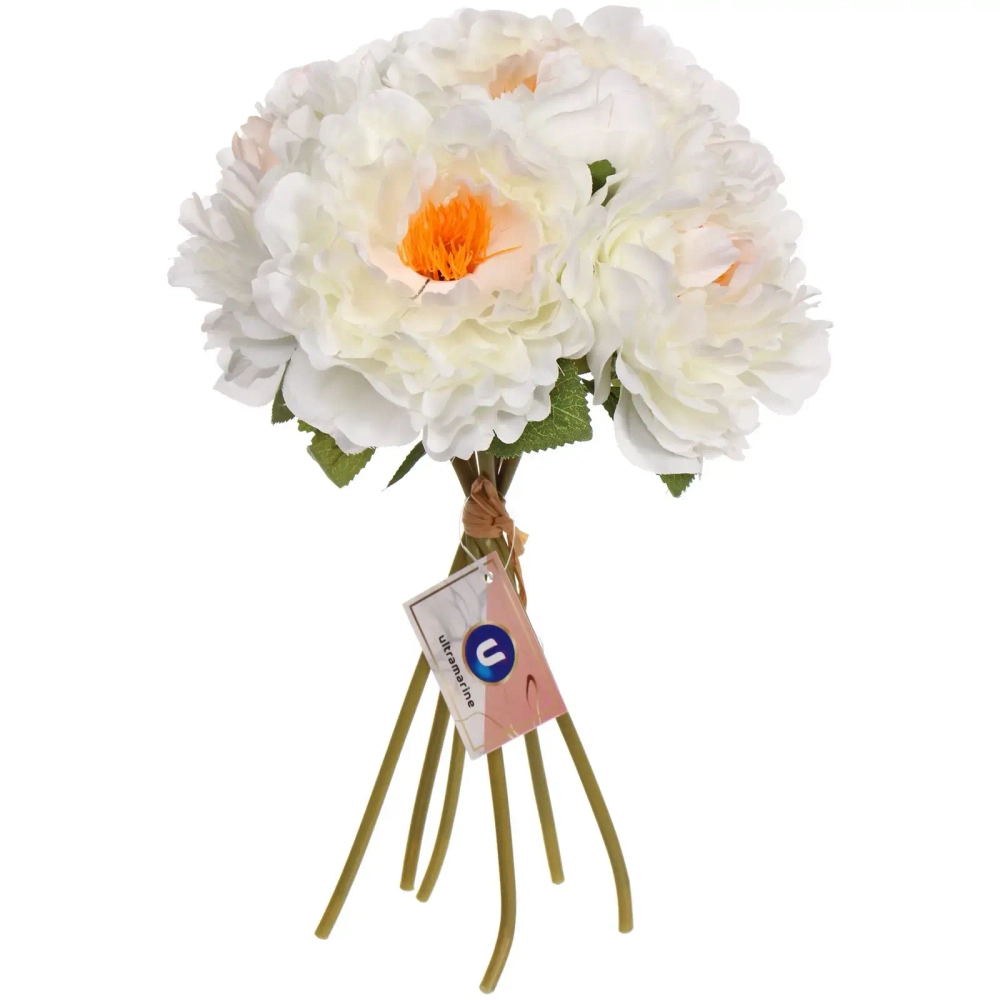 Искусственные цветы «Пионы» 28см букет 6 шт белые