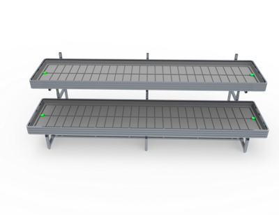Стойка 2-х ярусная 2800*1055*750-950мм, 2 поддона