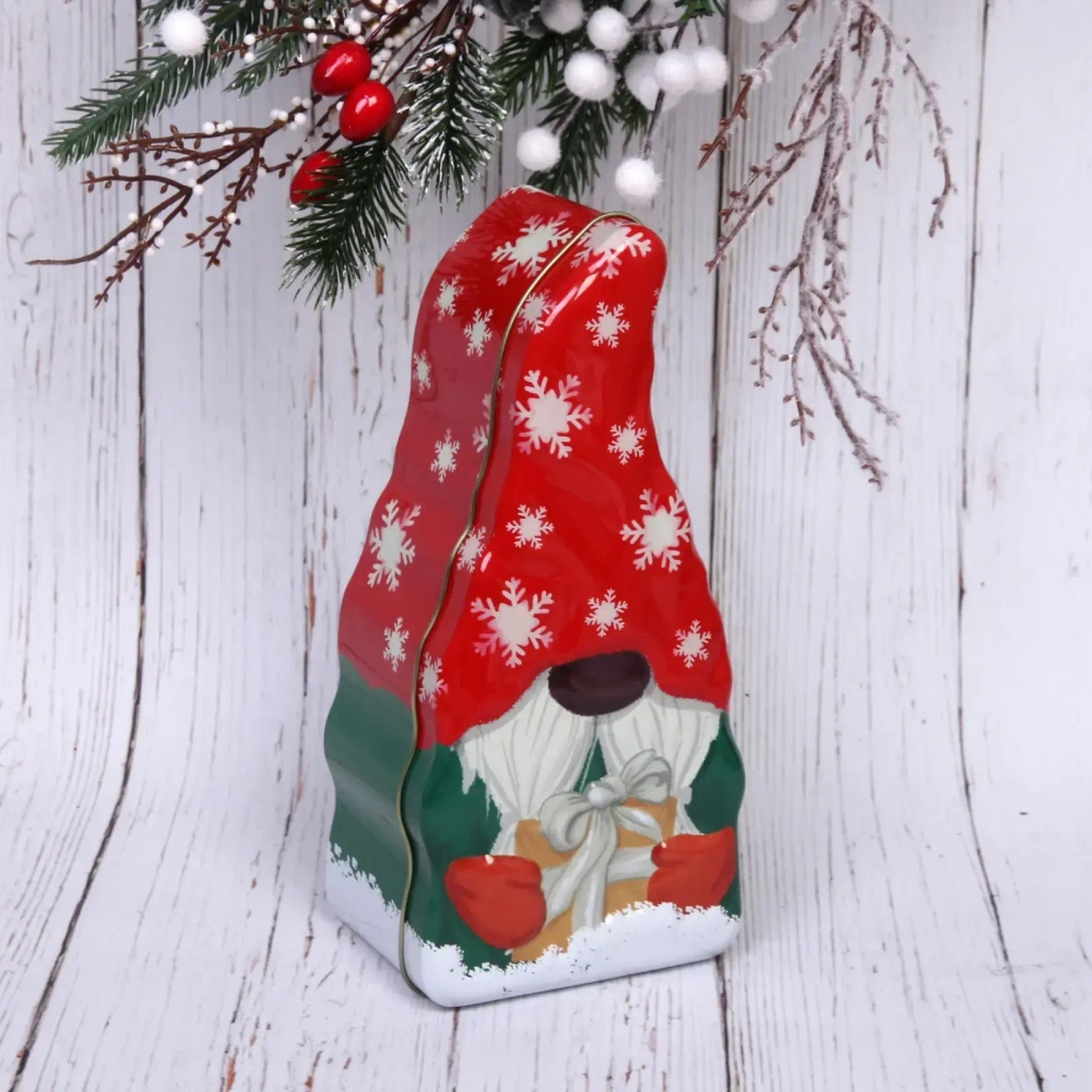 Банка жестяная «Гномик с подарком» 20*10*7см