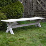 Скамейка садовая, 200х44х44, Осло, для кухни, банкетка в прихожую, из массива дерева, белый, Dipriz