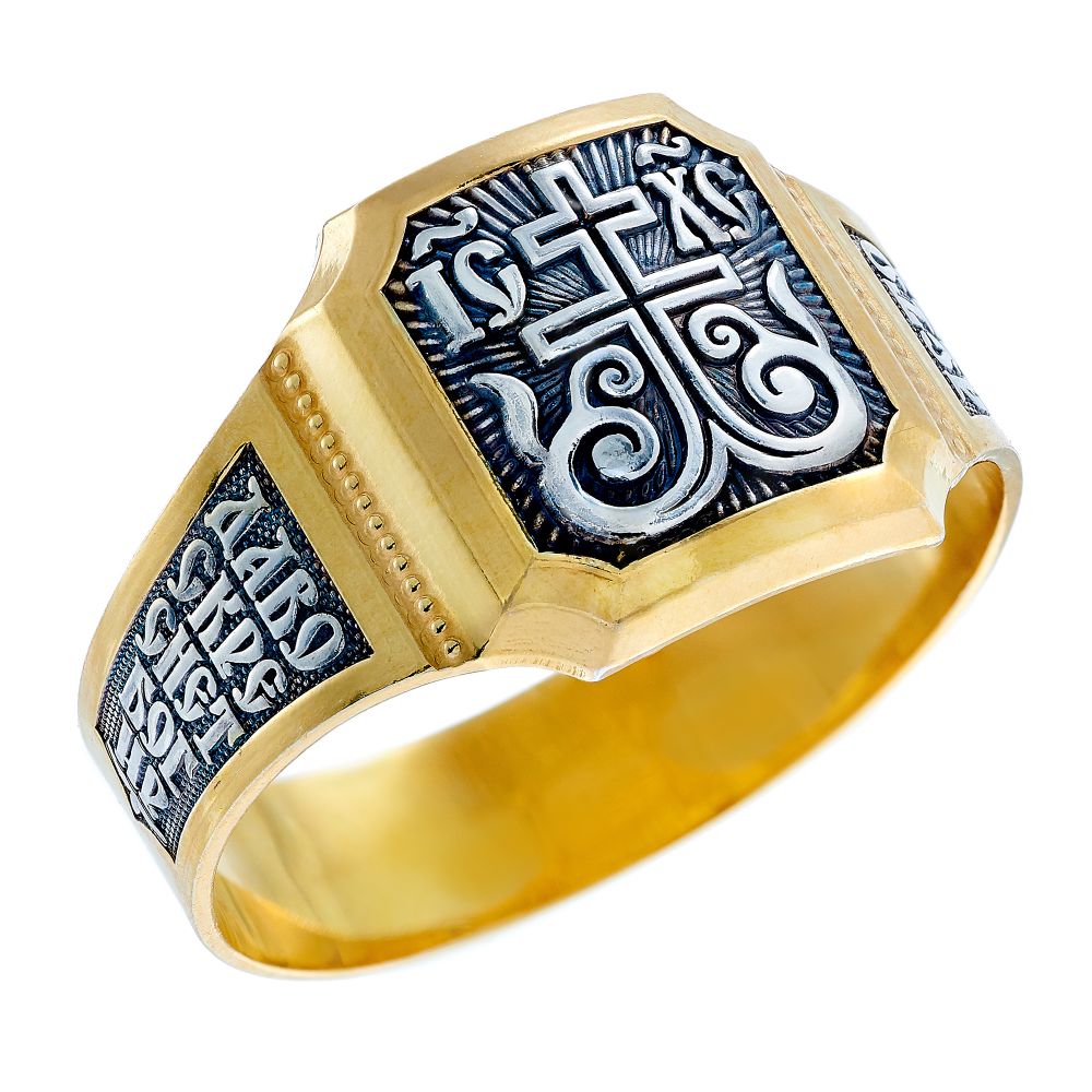 Крест из серебра/Частичное чернение/С подвижным ухом