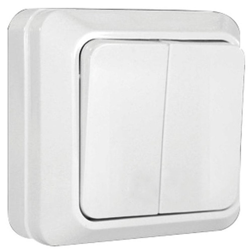 Выключатель UNIVersal Олимп 2-кл. о/п бел. 10А 250В