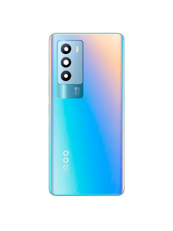 Задняя крышка для  Iqoo Neo 5S синяя (Blue) со стеклом камеры