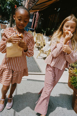 ZARA ПЛАТЬЕ В ПОЛОСКУ, ЧЕРЕПИЧНЫЙ