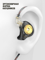 Наушники TRN MT1 MAX с микрофоном, черные