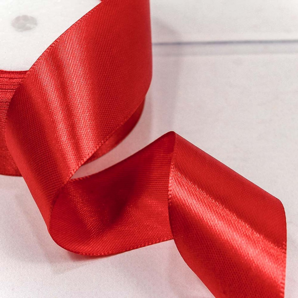 Лента Атласная 3,8см х 28м Сатин (Красный)