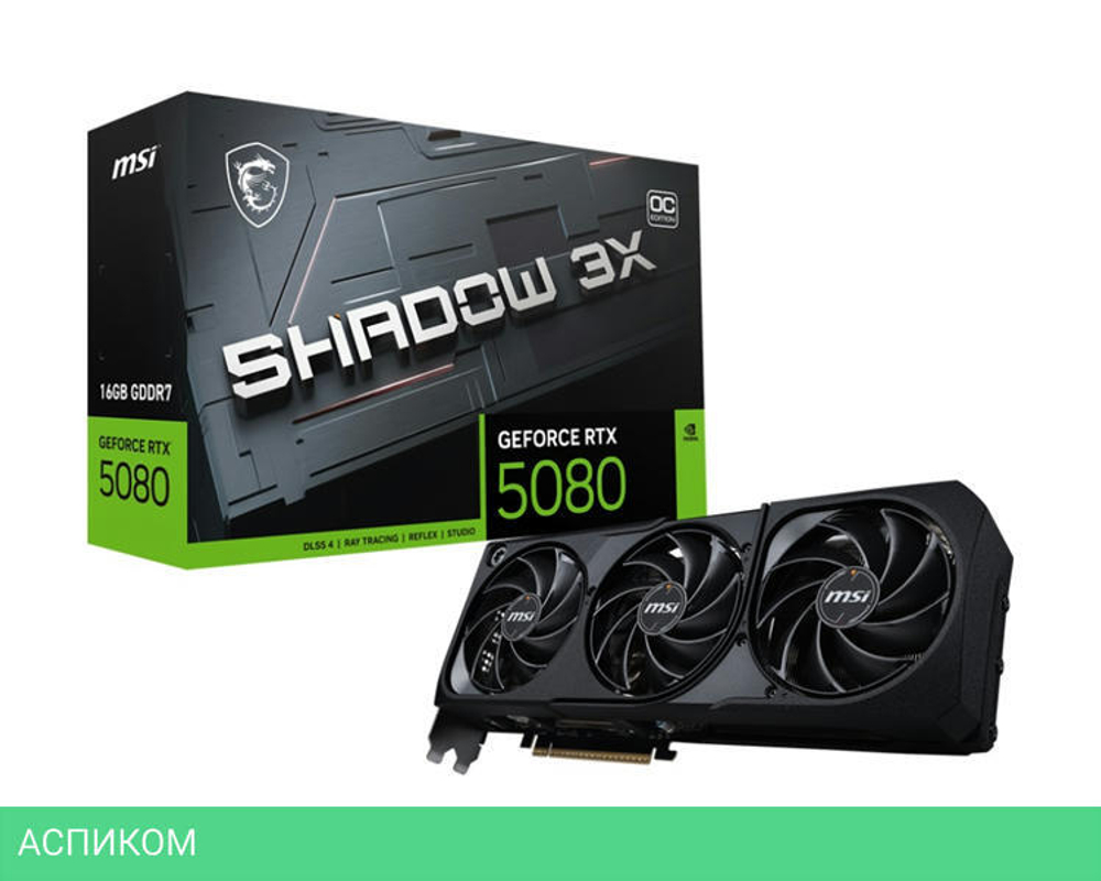 Видеокарта MSI GeForce RTX 5080 Shadow 3X OC 16Gb